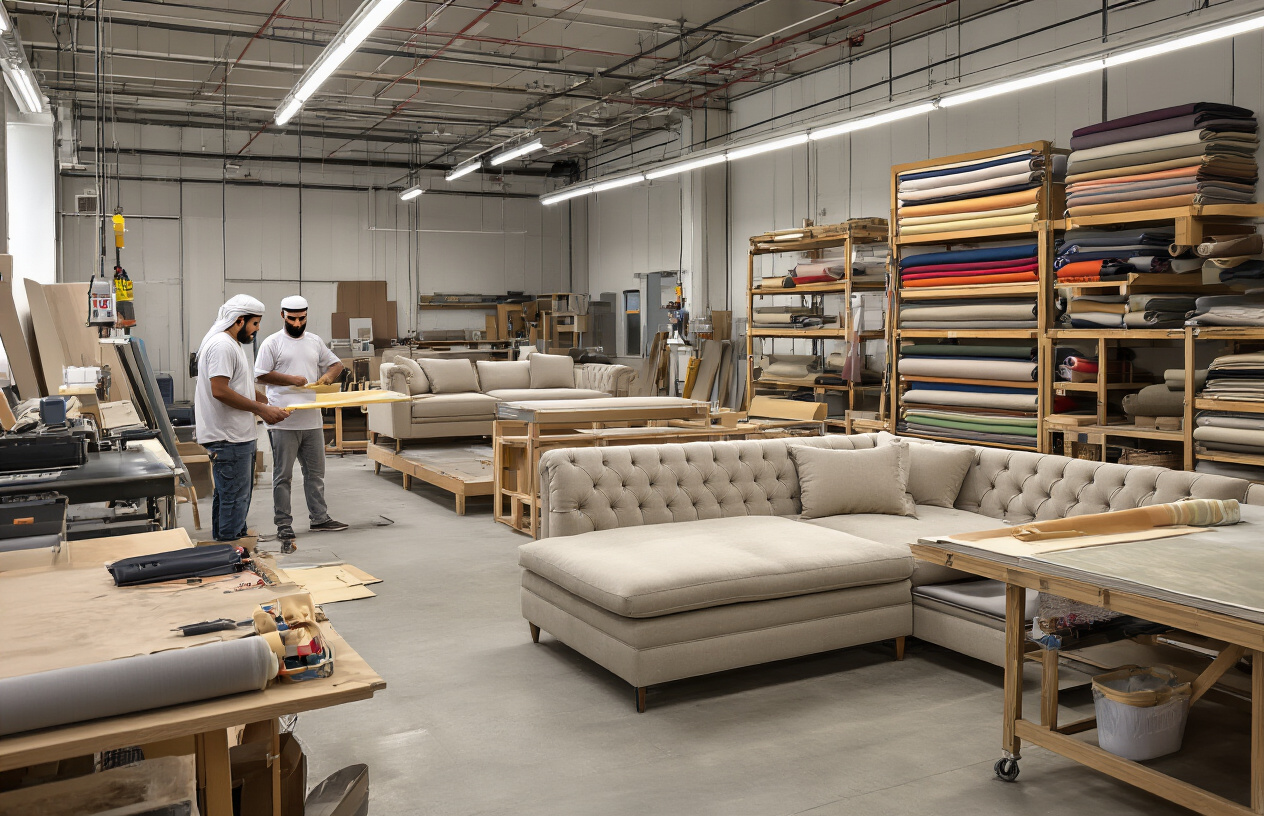 مراحل تصنيع وتسليم الكنب المفصل