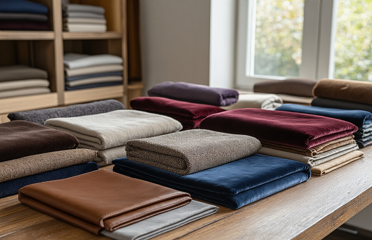 أنواع الأقمشة والمواد المتاحة لتفصيل الكنب