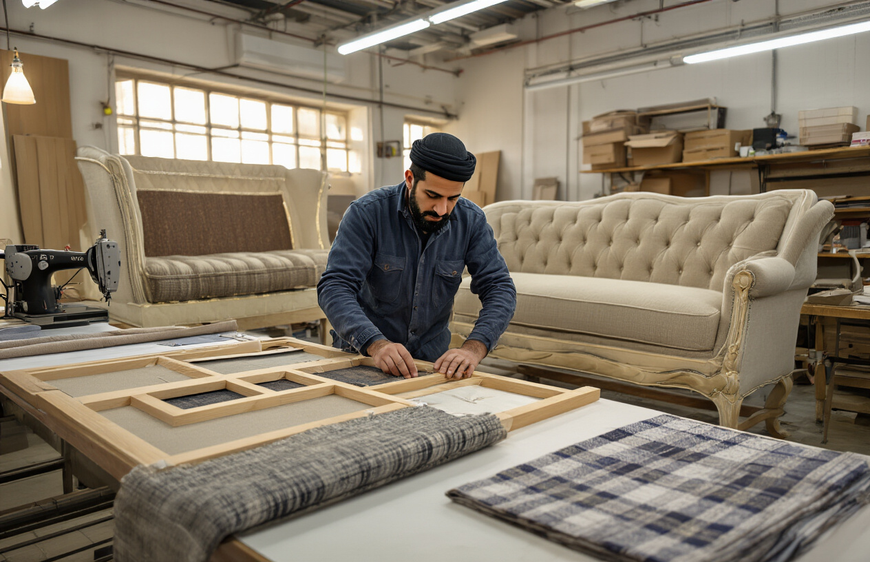 خطوات عملية تفصيل الكنب المخصص