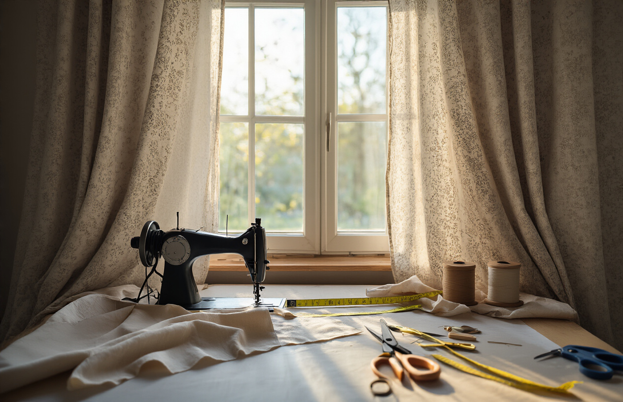 عملية تفصيل الستائر خطوة بخطوة